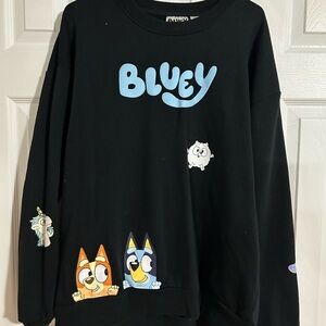 NWOT Black Bluey Sweatshirt with Cartoon Characters